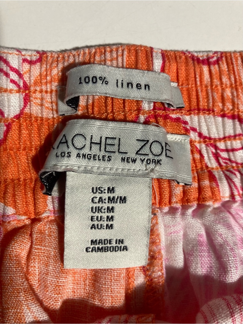 Rachael Zoe Linen Crop Floral Pants W/Pockets Elasticized Back Waist Medium - Picture 10 of 12